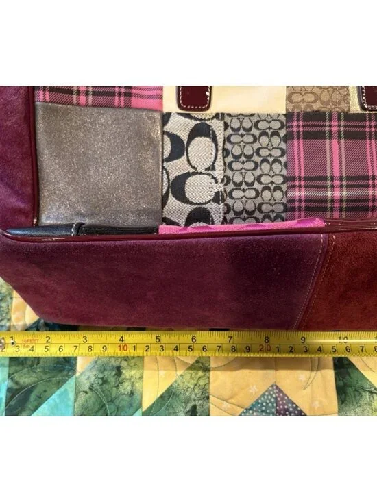Vtg COACH Purse Legacy Rare Leather Limited Edition Patchwork Suede Tote 1437 - Picture 10 of 16